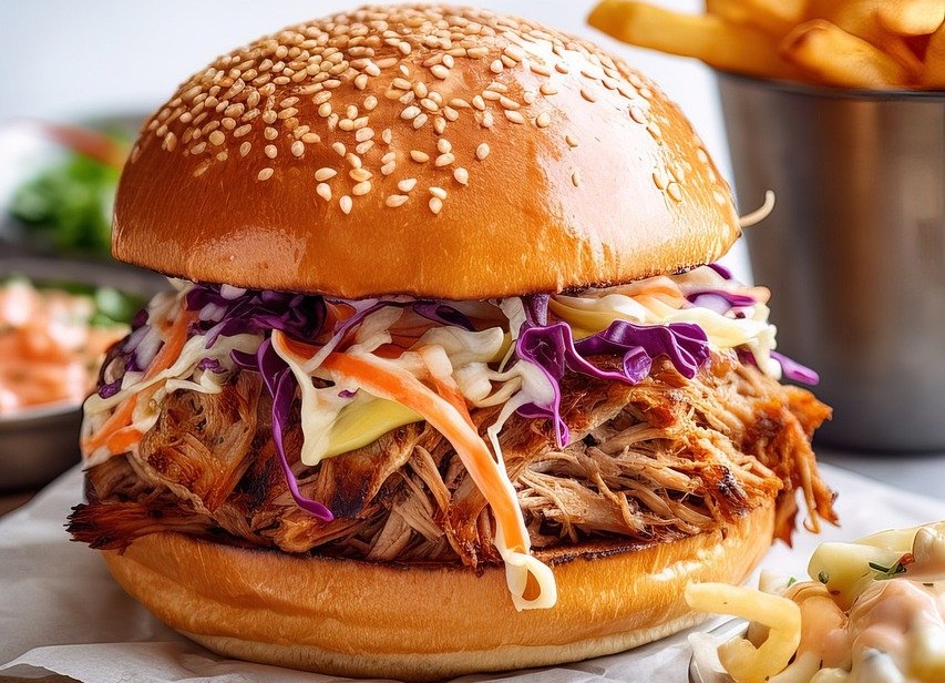 friet met pulled chicken