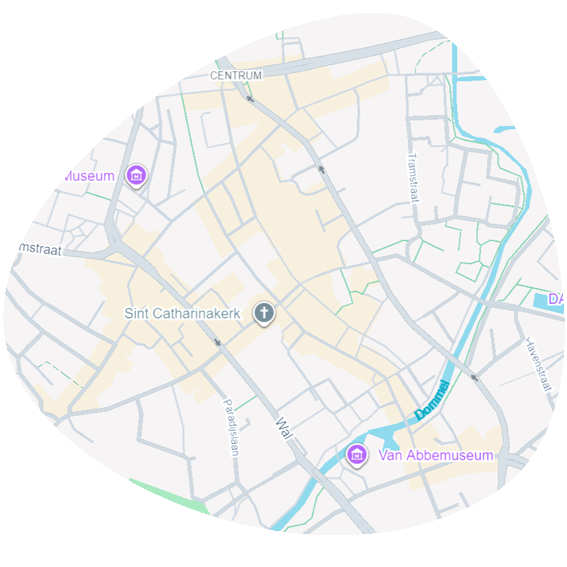 Kaart van Eindhoven met de locaties van Beleef Eindhoven
